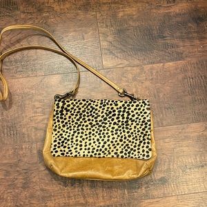Ceri Hoover Cheetah Leather Bag. 12”x 9”